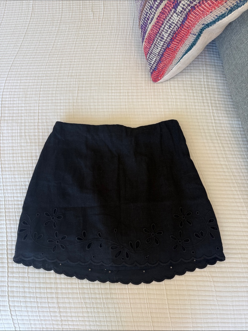 Abercrombie & Fitch Black Eyelet Scallop Mini Skirt